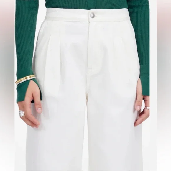 Madewell The Harlow Wide Leg Trouser Jean Size 29 Cream High Rise Relaxed Fit CL - Picture 14 of 14